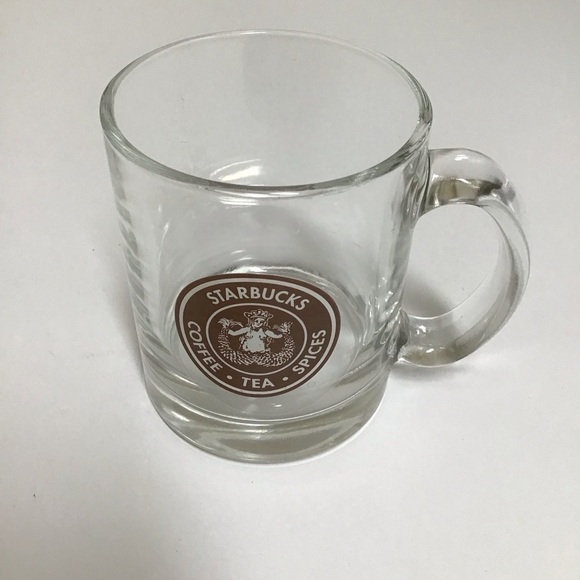 Starbucks Coffee Mug Mermaid Split Tail Logo Clear Glass Brown Tea Cup 2008 - Picture 9 of 10